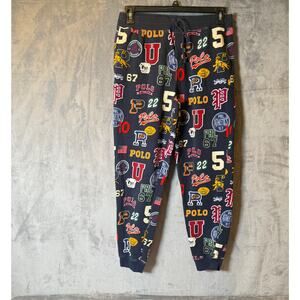 Polo Ralph Lauren Jogger Sweatpants Youth XL 18-20 Navy Varsity Logo Print